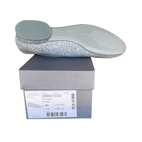 Ecco Anine Womens Ballet Flat Shoes Size 10 To 10.5 US 41 EU Silver Gray - Picture 6 of 9